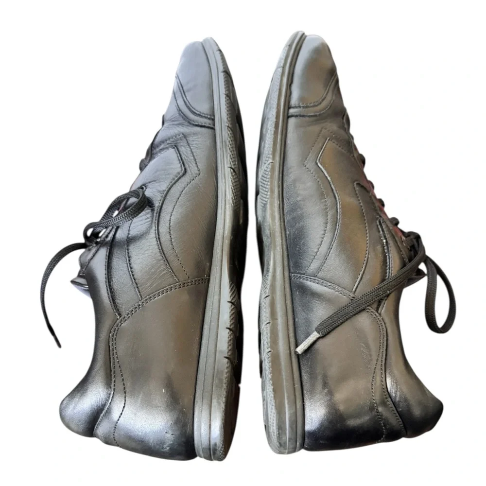 Salvatore Ferragamo Leggero Black Leather Sneakers Size 9.5 D